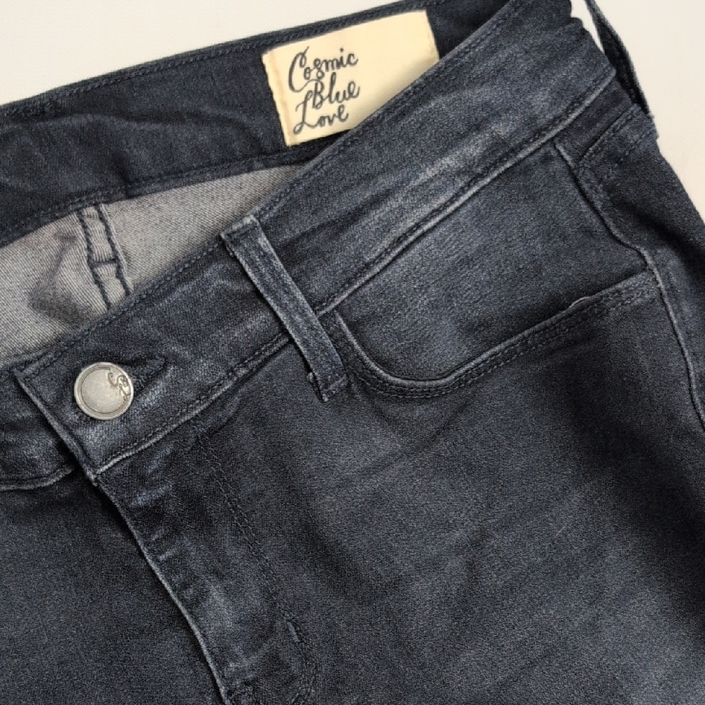 Classic Dark Blue Women's Stretch Jeans - Picture 5 of 6